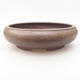 Ceramic bonsai bowl 23.5 x 23.5 x 7 cm, brown color - 1/3