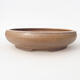 Ceramic bonsai bowl 24.5 x 24.5 x 6 cm, brown color - 1/3