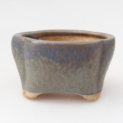 Ceramic bonsai bowl 7.5 x 7 x 4 cm, color blue - 1