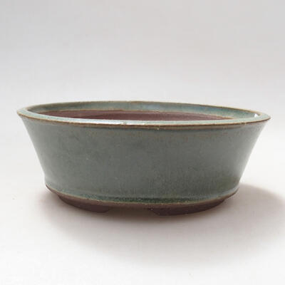 Ceramic bonsai bowl 14 x 14 x 5 cm, color green - 1