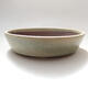 Ceramic bonsai bowl 17 x 17 x 4 cm, beige color - 1/3
