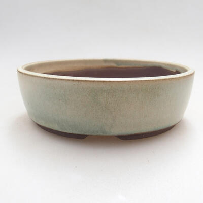 Ceramic bonsai bowl 15.5 x 15.5 x 5 cm, beige color - 1