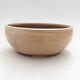 Ceramic bonsai bowl 14.5 x 14.5 x 6 cm, beige color - 1/3