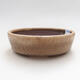 Ceramic bonsai bowl 14 x 14 x 4 cm, beige color - 1/3
