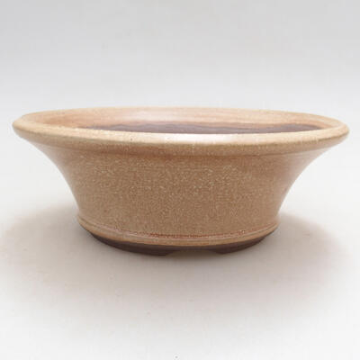 Ceramic bonsai bowl 16.5 x 16.5 x 6 cm, beige color - 1