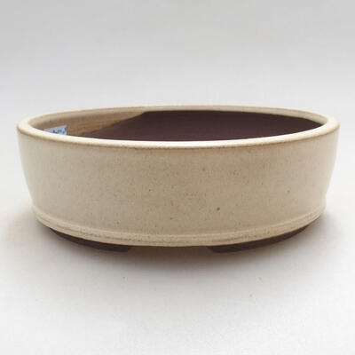 Ceramic bonsai bowl 15 x 15 x 4.5 cm, beige color - 1