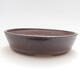 Ceramic bonsai bowl 16.5 x 16.5 x 4 cm, brown color - 1/3