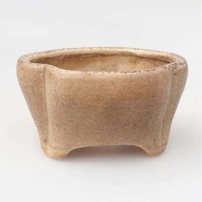 Ceramic bonsai bowl 7.5 x 7 x 3 cm, color brown - 1