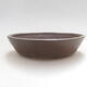 Ceramic bonsai bowl 16.5 x 16.5 x 3.5 cm, brown color - 1/3
