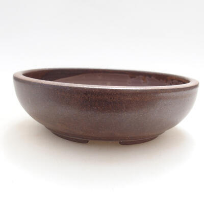 Ceramic bonsai bowl 15.5 x 15.5 x 4.5 cm, brown color - 1