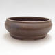 Ceramic bonsai bowl 14 x 14 x 5.5 cm, brown color - 1/3