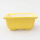 Ceramic bonsai bowl 9.5 x 7.5 x 4.5 cm, yellow color - 1/4