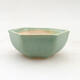 Ceramic bonsai bowl 7 x 6 x 3 cm, color green - 1/3