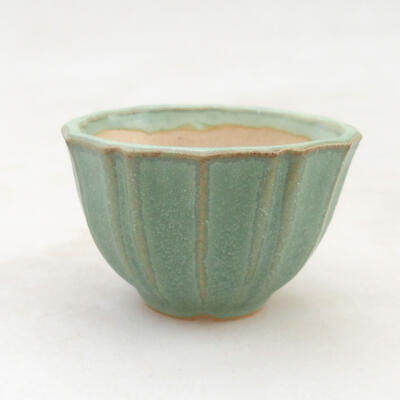 Ceramic bonsai bowl 5 x 5 x 3.5 cm, color green - 1