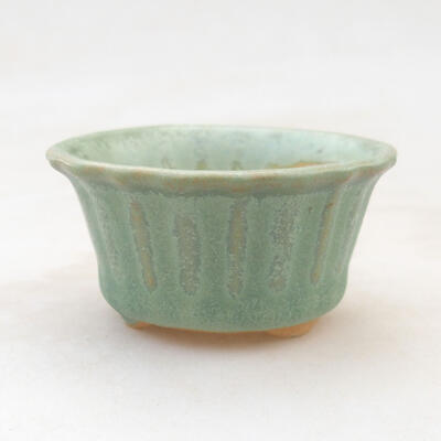 Ceramic bonsai bowl 5 x 5 x 3 cm, color green - 1