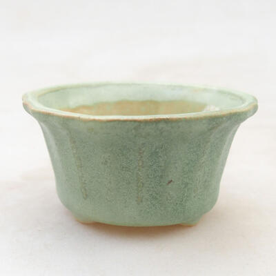 Ceramic bonsai bowl 5 x 5 x 3 cm, color green - 1