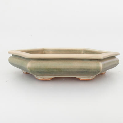 Ceramic bonsai bowl 19 x 17 x 4 cm, color green - 1