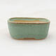Ceramic bonsai bowl 4 x 3 x 1.5 cm, color green - 1/3