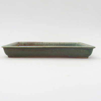 Ceramic bonsai bowl 17 x 13 x 2 cm, color green - 1