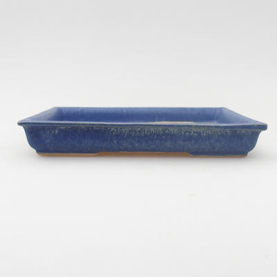 Ceramic bonsai bowl 15,5 x 13 x 2 cm, color blue - 1