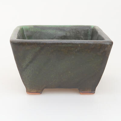 Ceramic bonsai bowl 9 x 9 x 5 cm, color green-black - 1