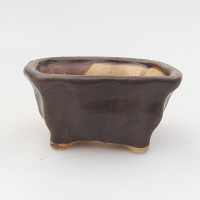 Ceramic bonsai bowl 7 x 6.5 x 3.5 cm, color brown - 1
