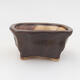 Ceramic bonsai bowl 7 x 6.5 x 3.5 cm, color brown - 1/3