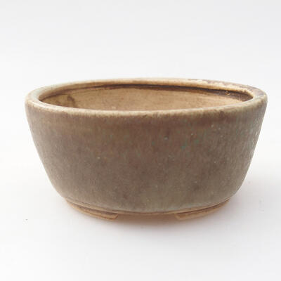 Ceramic bonsai bowl 7.5 x 7 x 3.5 cm, color brownish green - 1