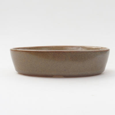 Ceramic bonsai bowl 16 x 11 x 4 cm, brown color - 1