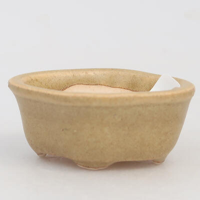 Ceramic bonsai bowl 5 x 4 x 2 cm, color beige - 1