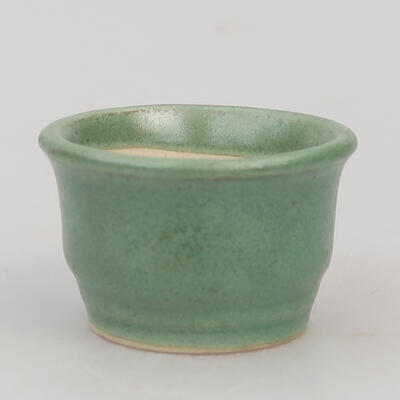 Ceramic bonsai bowl 4 x 4 x 2.5 cm, color green - 1