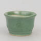 Ceramic bonsai bowl 4 x 4 x 2.5 cm, color green - 1/3
