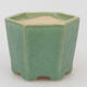 Ceramic bonsai bowl 4 x 4 x 3.5 cm, color green - 1/3