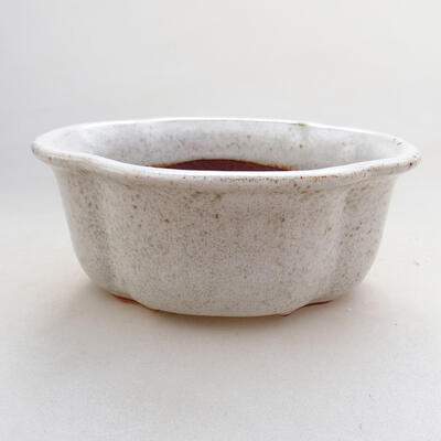 Ceramic bonsai bowl 13 x 11 x 5.5 cm, white color - 1