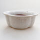 Ceramic bonsai bowl 13 x 11 x 5.5 cm, white color - 1/3