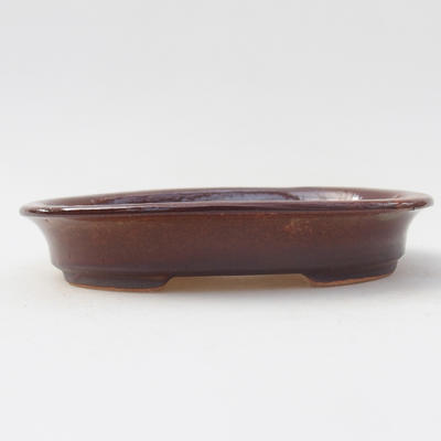 Ceramic bonsai bowl 12.5 x 10 x 2 cm, brown color - 1