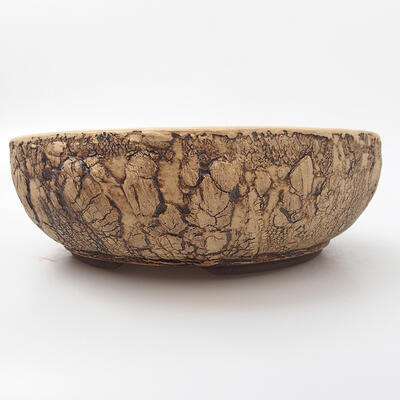 Ceramic bonsai bowl 22 x 22 x 7 cm, color cracked - 1