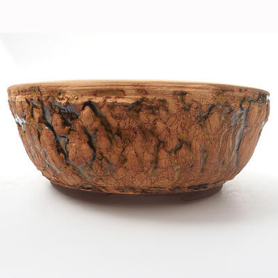 Ceramic bonsai bowl 19.5 x 19.5 x 7.5 cm, color cracked - 1