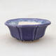 Ceramic bonsai bowl 6 x 6 x 2.5 cm, color purple - 1/3