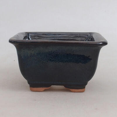 Ceramic bonsai bowl 10 x 10 x 5.5 cm, blue-black color - 1