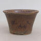 Ceramic bonsai bowl 11 x 11 x 7 cm, color brown-green - 1/3