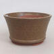 Ceramic bonsai bowl 10.5 x 10.5 x 6 cm, brown color - 1/3