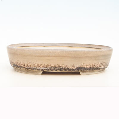 Bonsai bowl 33 x 24.5 x 7 cm, gray-beige color - 1
