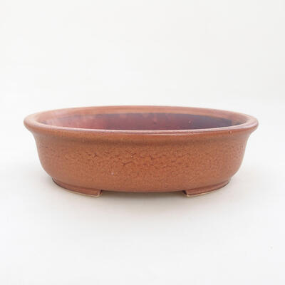 Ceramic bonsai bowl 15 x 13.5 x 4 cm, brown color - 1