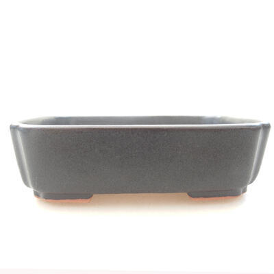 Ceramic bonsai bowl 15 x 12 x 4.5 cm, color black - 1