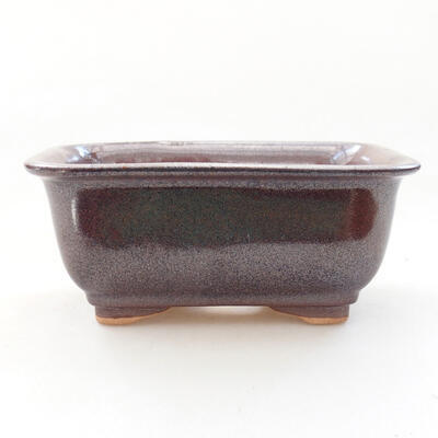Ceramic bonsai bowl 13 x 10 x 5.5 cm, brown color - 1