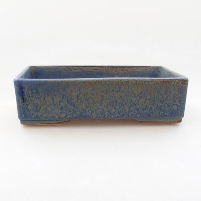 Ceramic bonsai bowl 13 x 9.5 x 3.5 cm, color blue - 1