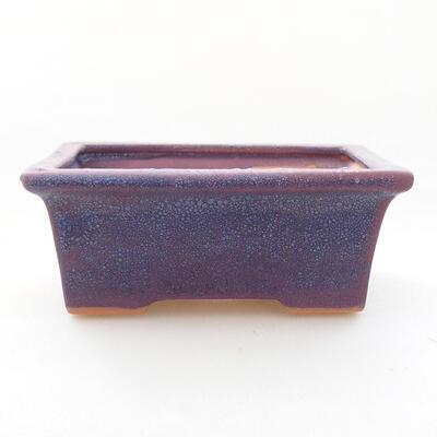 Ceramic bonsai bowl 11 x 8.5 x 4.5 cm, color purple - 1