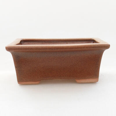 Ceramic bonsai bowl 11 x 8.5 x 4.5 cm, brown color - 1