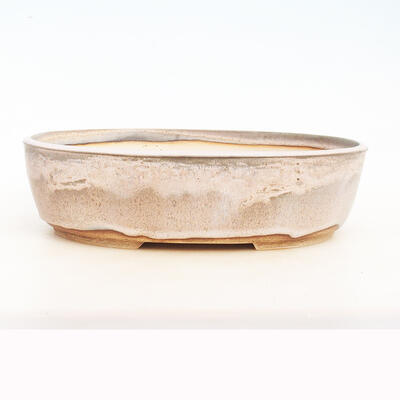 Bonsai bowl 35 x 27 x 10 cm, gray-beige color - 1